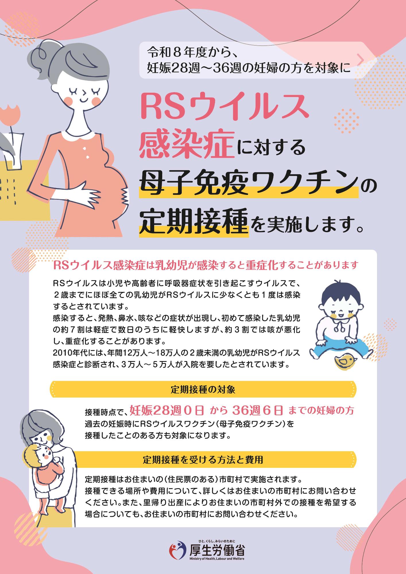 厚労省RSウイルスワクチンパンフレット表