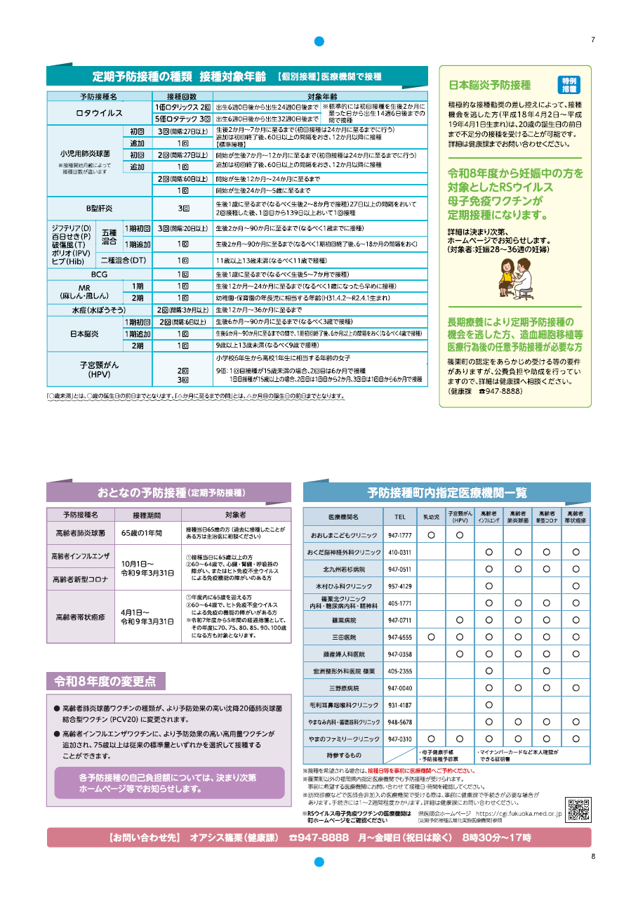 健康カレンダー7・8ページの画像